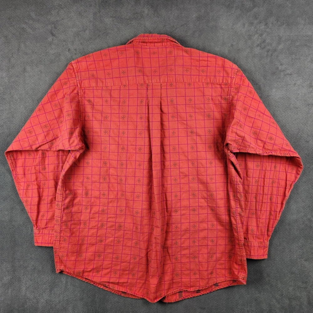 Vintage Patagonia Flannel Shirt Mens XL Red Plaid Geometric Long Sleeve Button - Picture 3 of 9